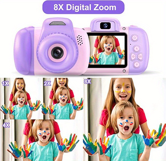 mini kids camera toys for 3 4 5 6 7 8 year old girls boys toddler children digital video camcorder camera best chritmas birthday festival gift for kids 32g sd card included details 5