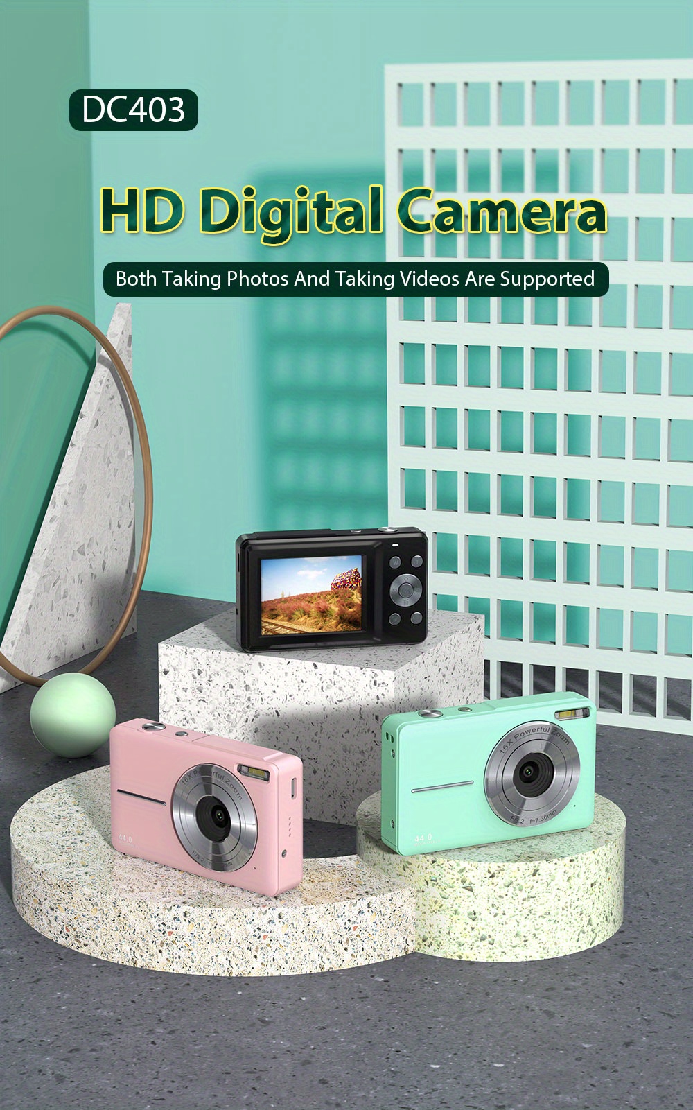 student digital camera 16x zoom 2 4 inch screen student mini digital camera with 32g memory card details 0