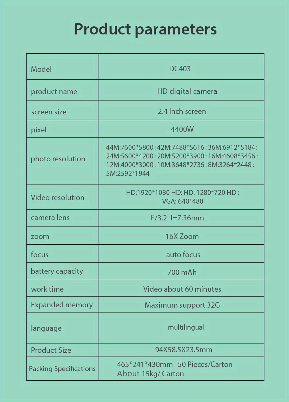 student digital camera 16x zoom 2 4 inch screen student mini digital camera with 32g memory card details 2