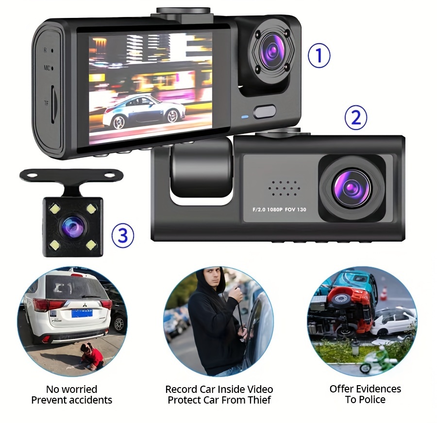 1080p camera dash cam w ir night vision loop recording 2 ips screen details 4