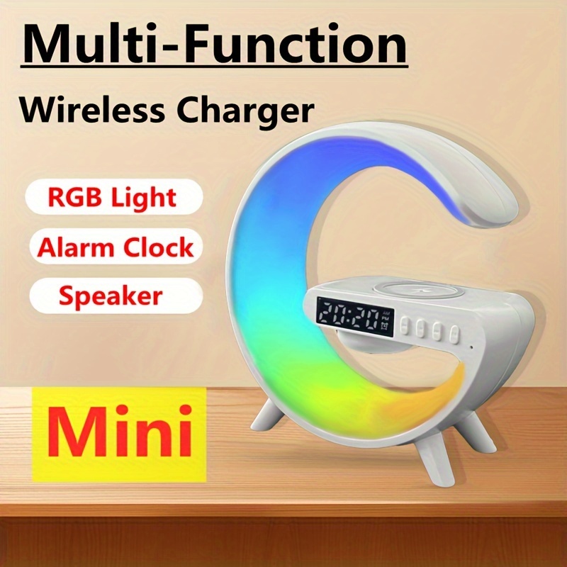 Multi-functional Wireless Charger Pad Stand Speaker TF RGB Night Light 15W Fast Charging Station For Smartphone details 0