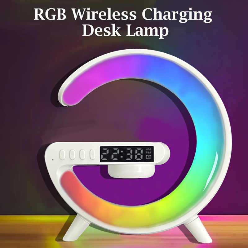 Multi-functional Wireless Charger Pad Stand Speaker TF RGB Night Light 15W Fast Charging Station For Smartphone details 11