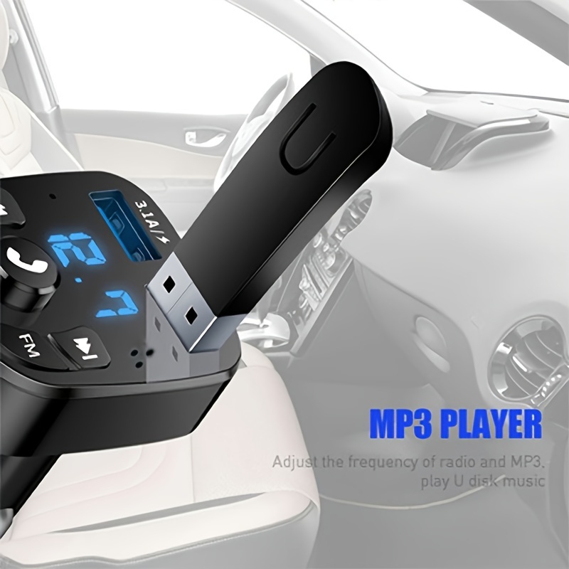 car mp3 player dual usb fast charger fm receiver wireless compatible 5 0 fm transmitter usb flash drive plug car kit details 0