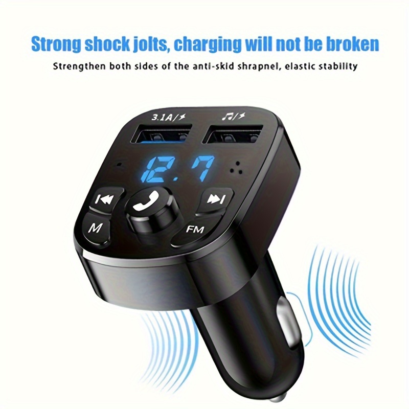 car mp3 player dual usb fast charger fm receiver wireless compatible 5 0 fm transmitter usb flash drive plug car kit details 4