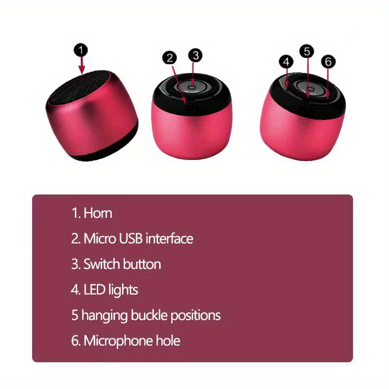 speaker: big sound, portable mini music player speaker big sound steel cannon hd surround sound perfect for smartphones gifts details 3