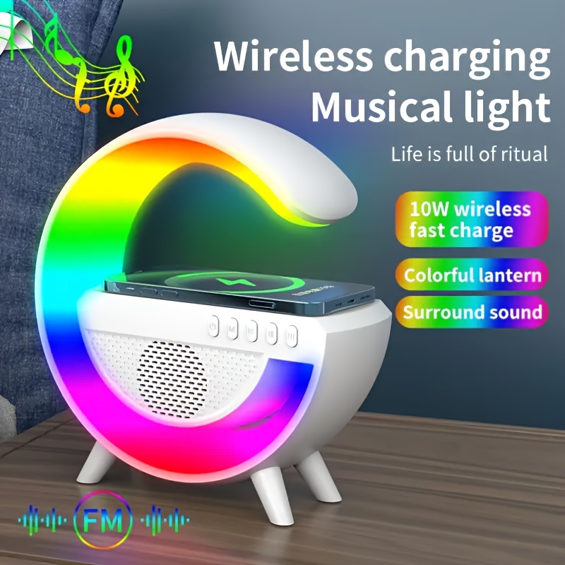 Mini Desktop Wireless Speaker; Wireless Desktop Mobile Phone Wireless Charging Colorful Ambient Light Ambient Speaker details 0