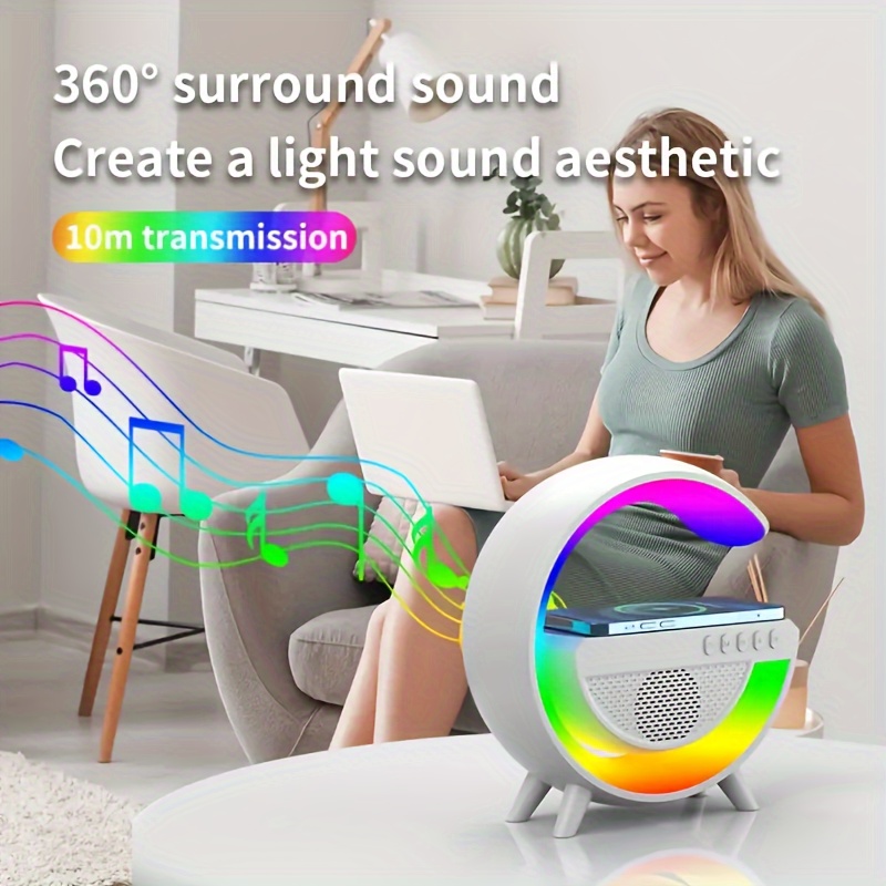 Mini Desktop Wireless Speaker; Wireless Desktop Mobile Phone Wireless Charging Colorful Ambient Light Ambient Speaker details 2