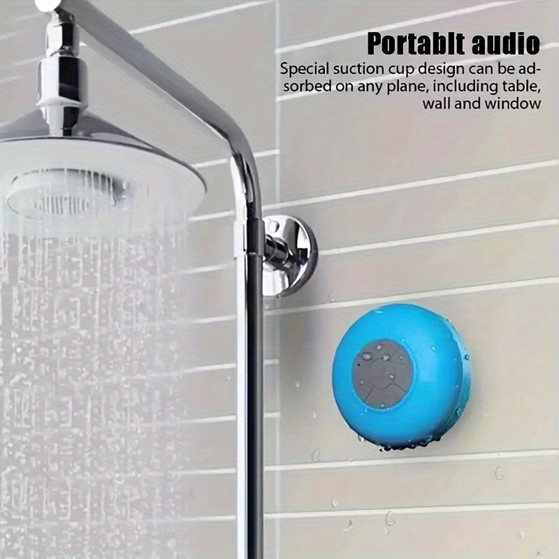 ipx4 waterproof portable wireless shower speaker perfect for bathroom car home bedroom 2 hours battery life suction cup a great gift details 5