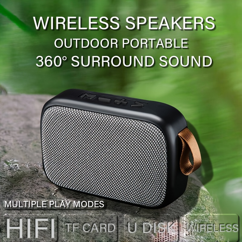 outdoor portable wireless stereo speaker supports hands free calls tf card usb connection to mobile phone tablet u disk wireless 5 0 speaker large volume ideal for outdoor camping travel party family with lifting rope for easy portability details 0