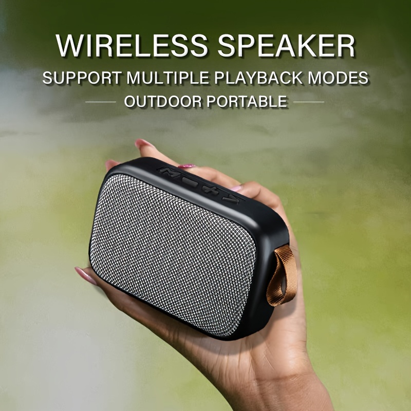 outdoor portable wireless stereo speaker supports hands free calls tf card usb connection to mobile phone tablet u disk wireless 5 0 speaker large volume ideal for outdoor camping travel party family with lifting rope for easy portability details 1