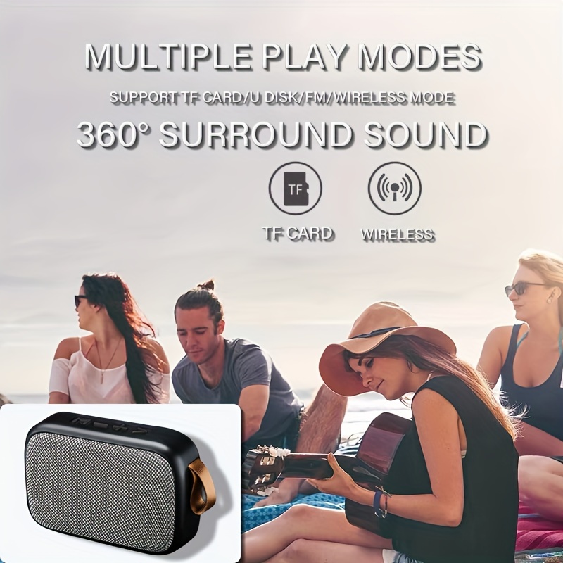 outdoor portable wireless stereo speaker supports hands free calls tf card usb connection to mobile phone tablet u disk wireless 5 0 speaker large volume ideal for outdoor camping travel party family with lifting rope for easy portability details 3