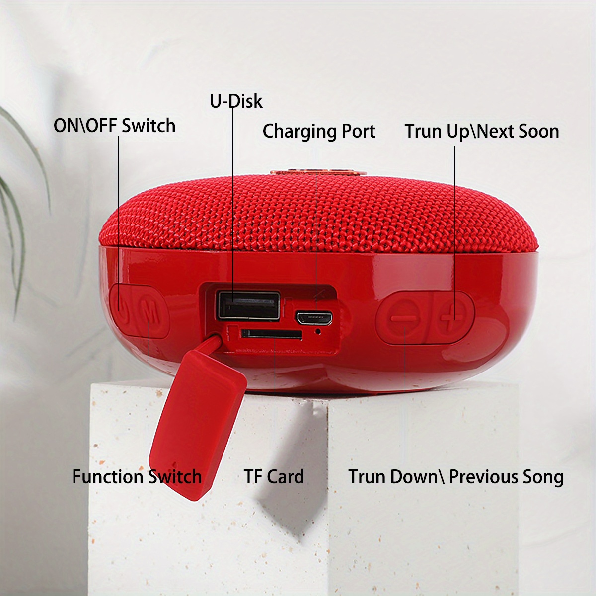 t g 352 speakers poeatble wireless speaker with strap tws stereo pole hands free call fm tf card u disk details 2