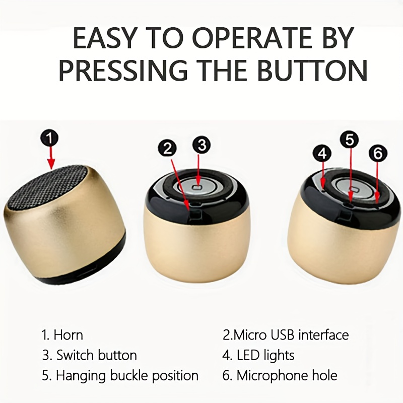 mini portable music player speaker wireless speaker with subwoofer sports sound box stereo hd surround sound speaker for any smartphone details 7