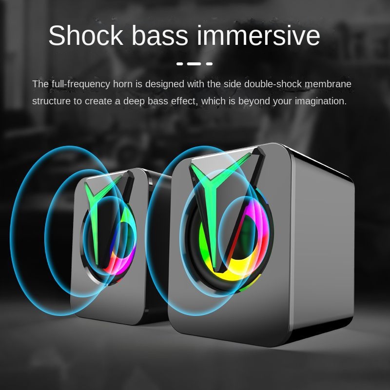 desktop computer luminous sound desktop laptop game sound colorful luminous rgb sound computer speaker details 2