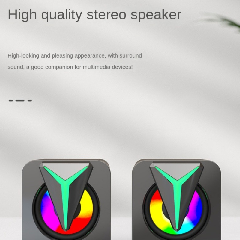 desktop computer luminous sound desktop laptop game sound colorful luminous rgb sound computer speaker details 5