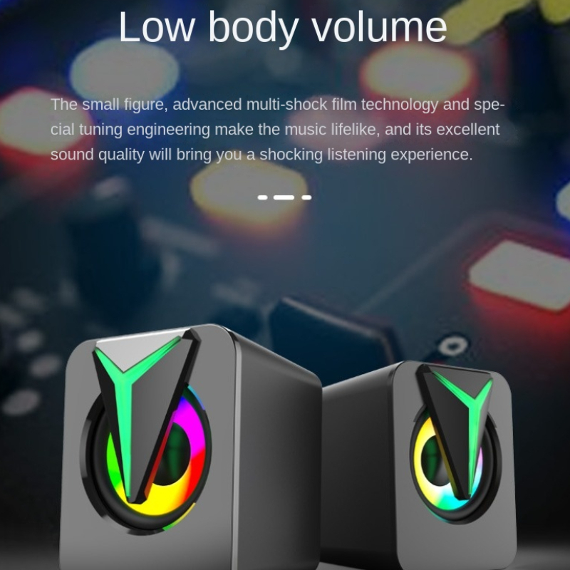 desktop computer luminous sound desktop laptop game sound colorful luminous rgb sound computer speaker details 6