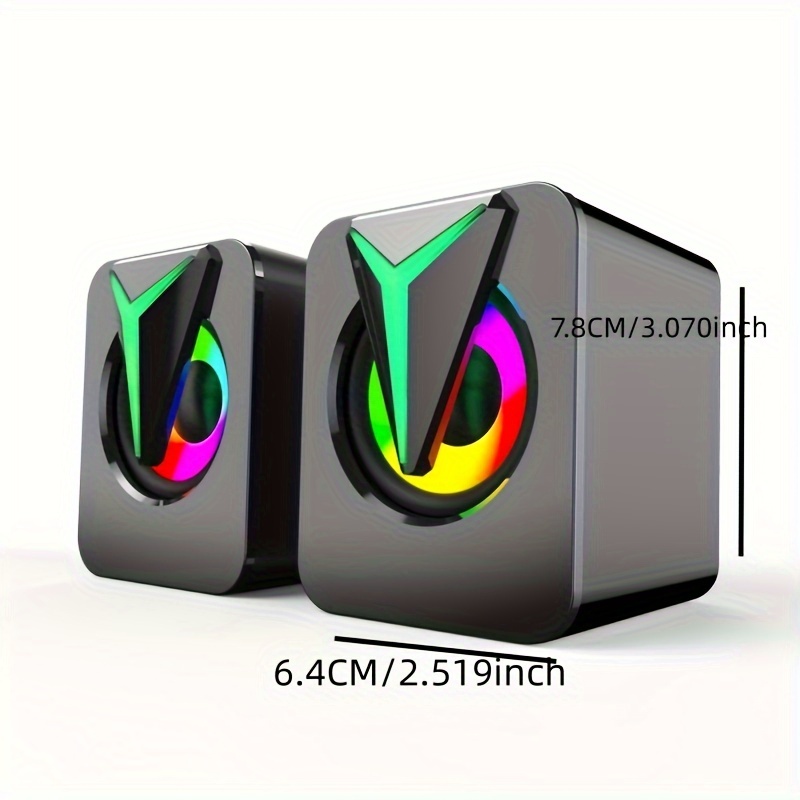 desktop computer luminous sound desktop laptop game sound colorful luminous rgb sound computer speaker details 7