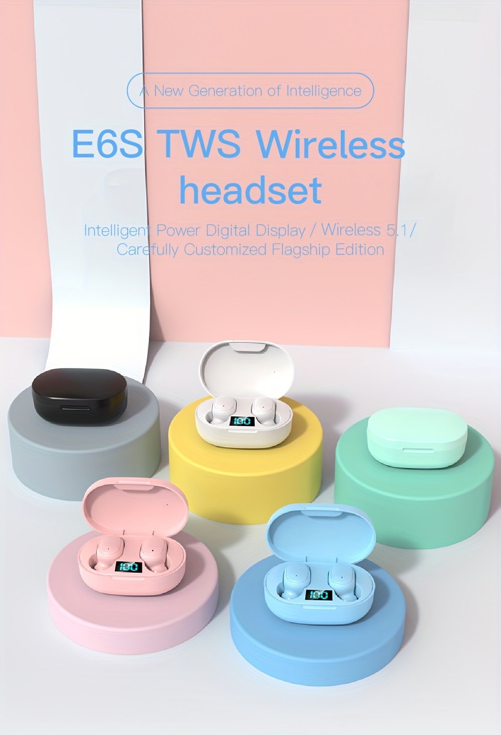 earphone tws wireless 5 3 earphone in ear earbuds digital display charging compartment binaural earphones details 0