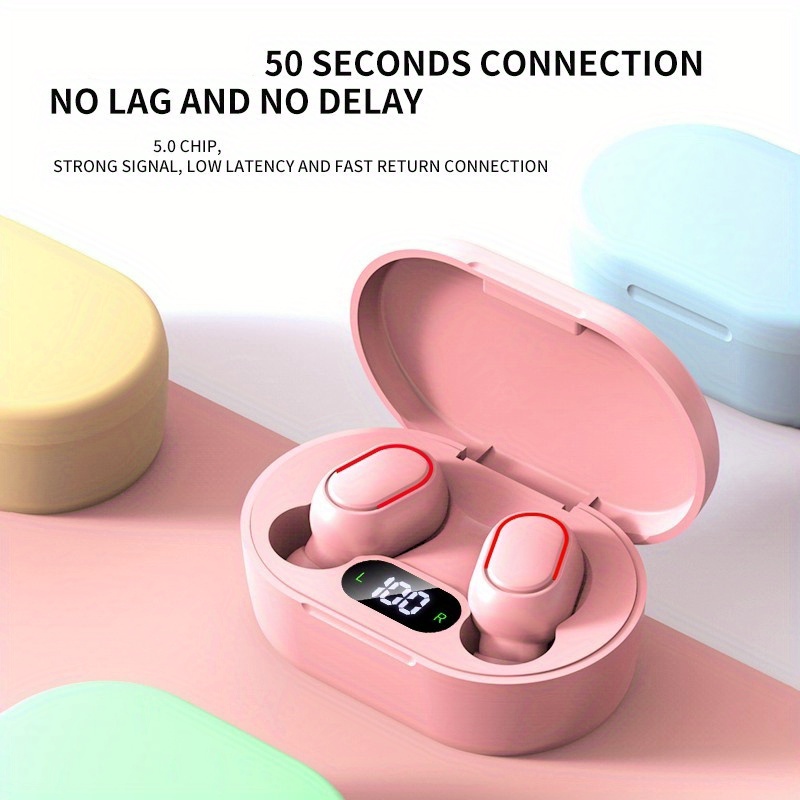 noise cancelling wireless earbuds with mic led display control for iphone xiaomi sport earphones details 6