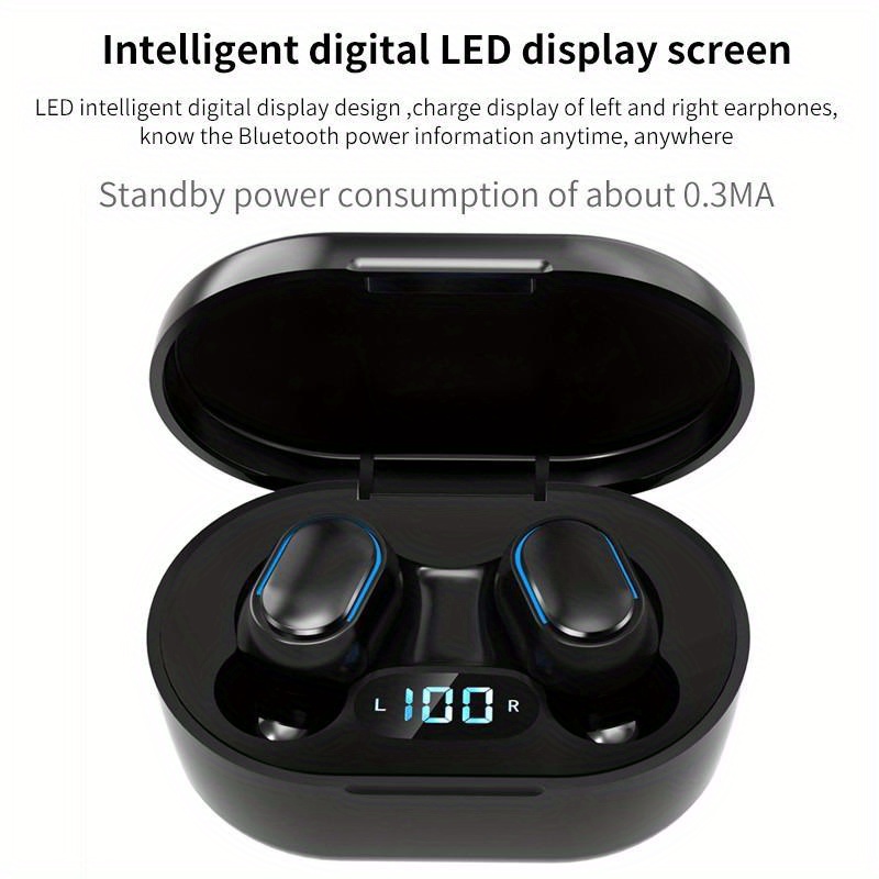 noise cancelling wireless earbuds with mic led display control for iphone xiaomi sport earphones details 12