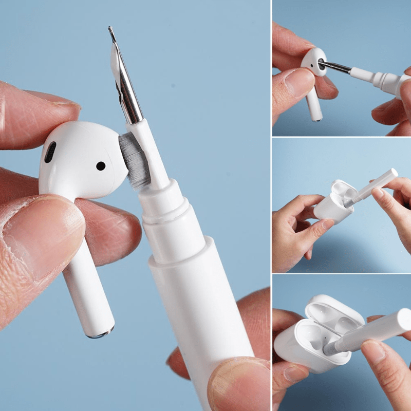 earbuds cleaning brush for air pods air pods pro 1 2 portable 3 in 1 wireless earphone case cleaning tools kit cleaning brush details 1