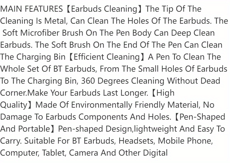 earbuds cleaning brush for air pods air pods pro 1 2 portable 3 in 1 wireless earphone case cleaning tools kit cleaning brush details 7