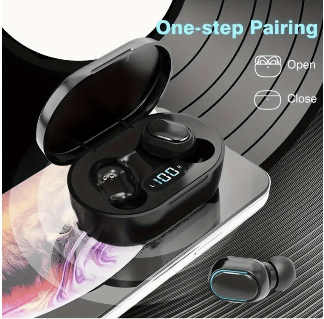 wireless headphones high audio quality immersive headphones with microphone tws wireless 5 0 ear buds with led battery display ipx5 waterpoorf in ear headphones for gaming meeting and sports details 2