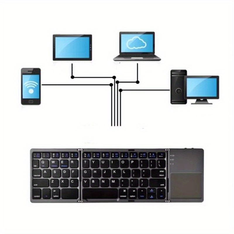 b033 wireless three fold keyboard computer office mute ultra thin portable keyboard three system details 1