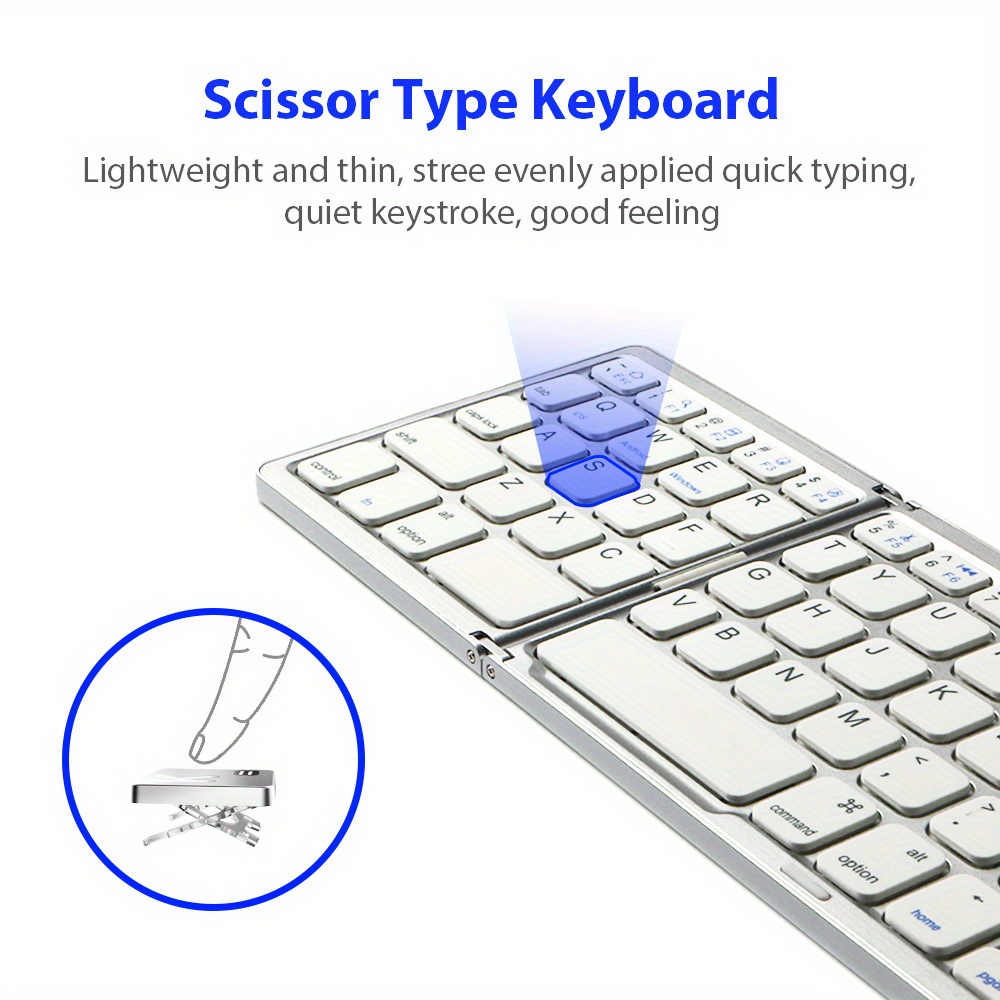 b033 wireless three fold keyboard computer office mute ultra thin portable keyboard three system details 2