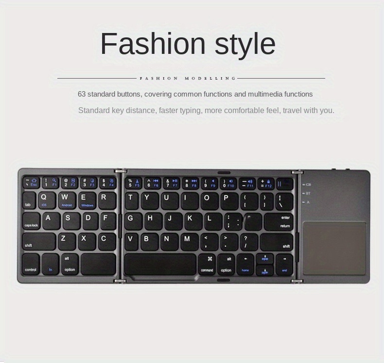 b033 wireless three fold keyboard computer office mute ultra thin portable keyboard three system details 7