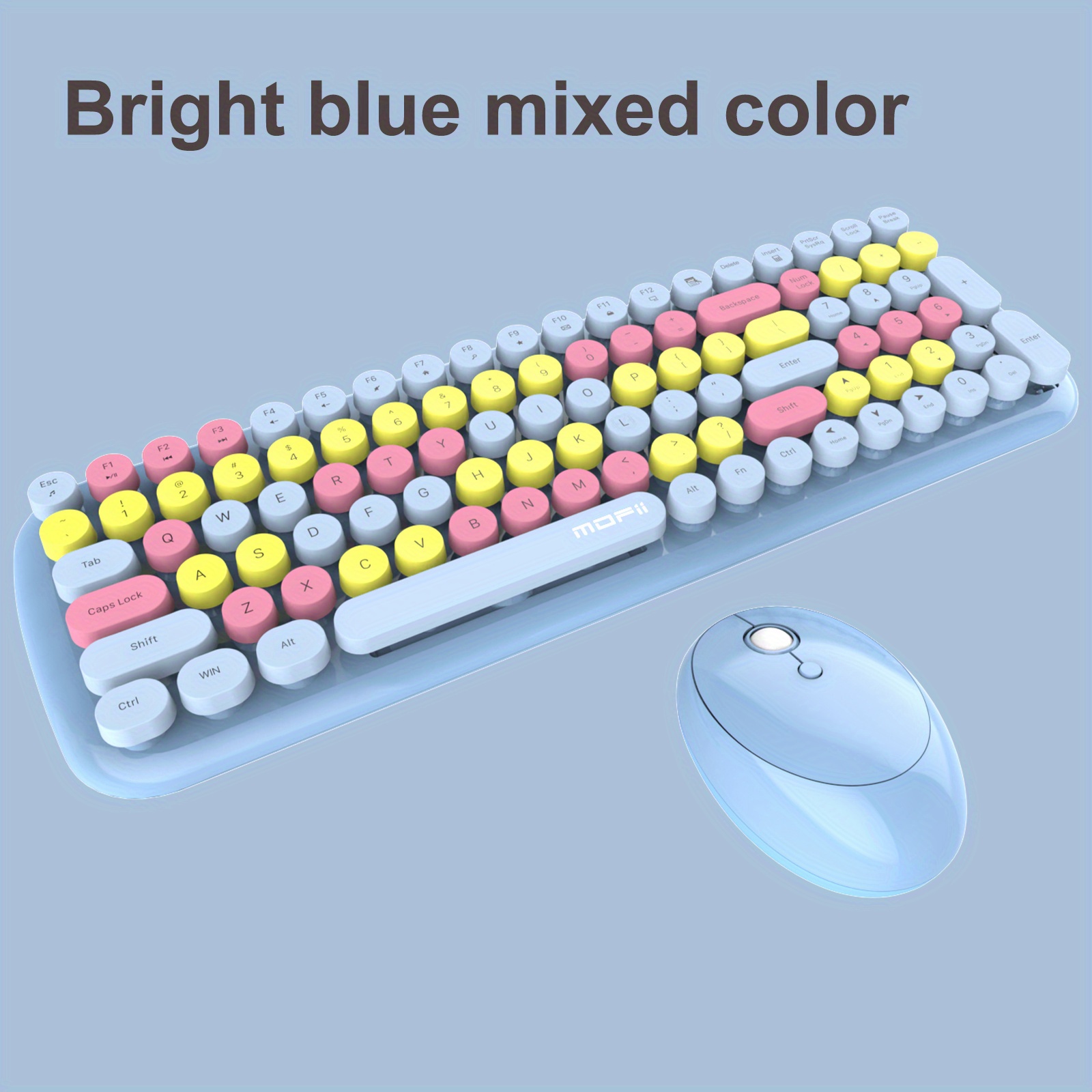 cofii candy xr wireless round keycap keyboard mouse set details 16