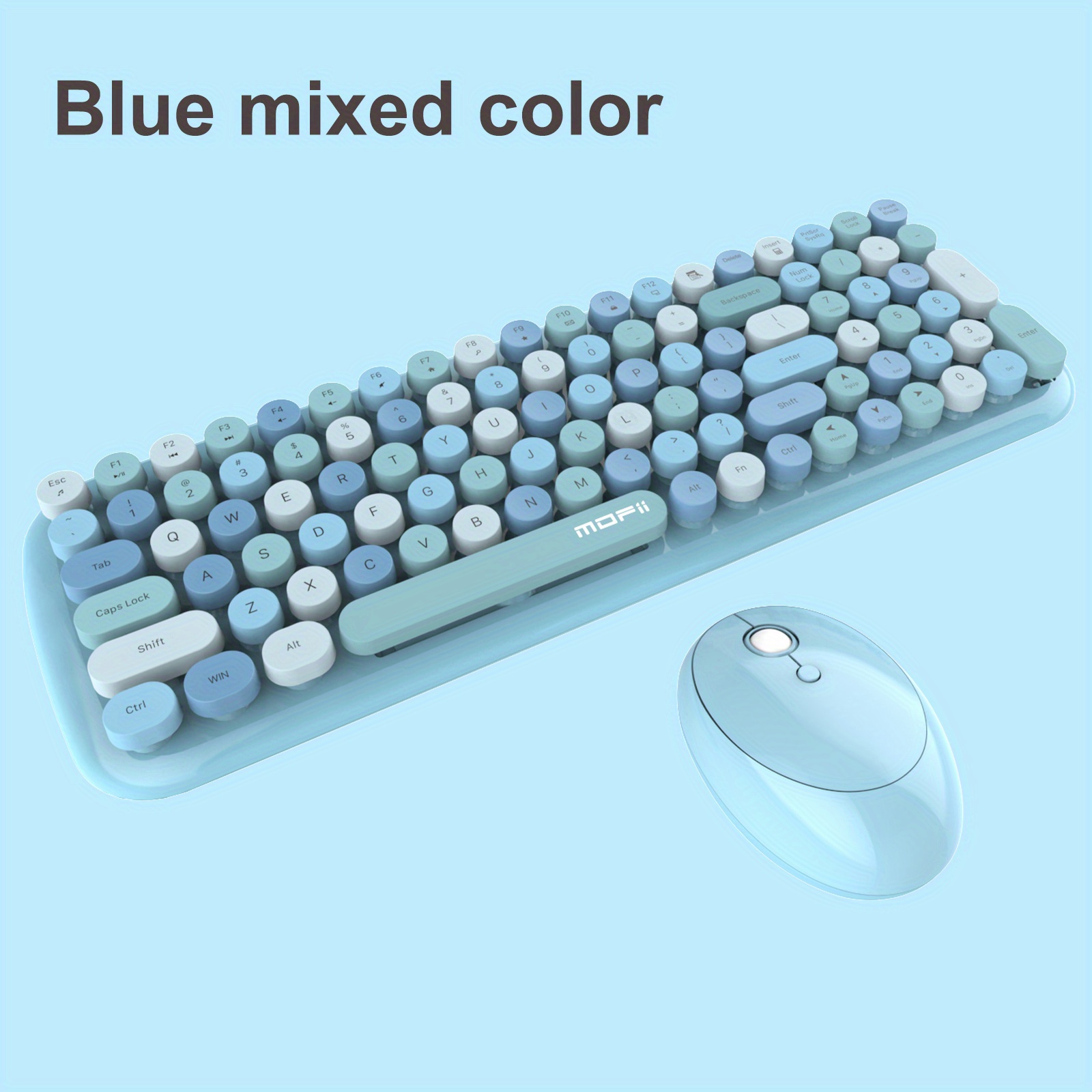 cofii candy xr wireless round keycap keyboard mouse set details 20