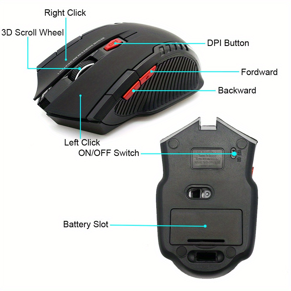 mini 2 4ghz wireless mouse with usb receiver gamer 1600dpi mice for computer pc laptop computer mice gaming laser optical details 6