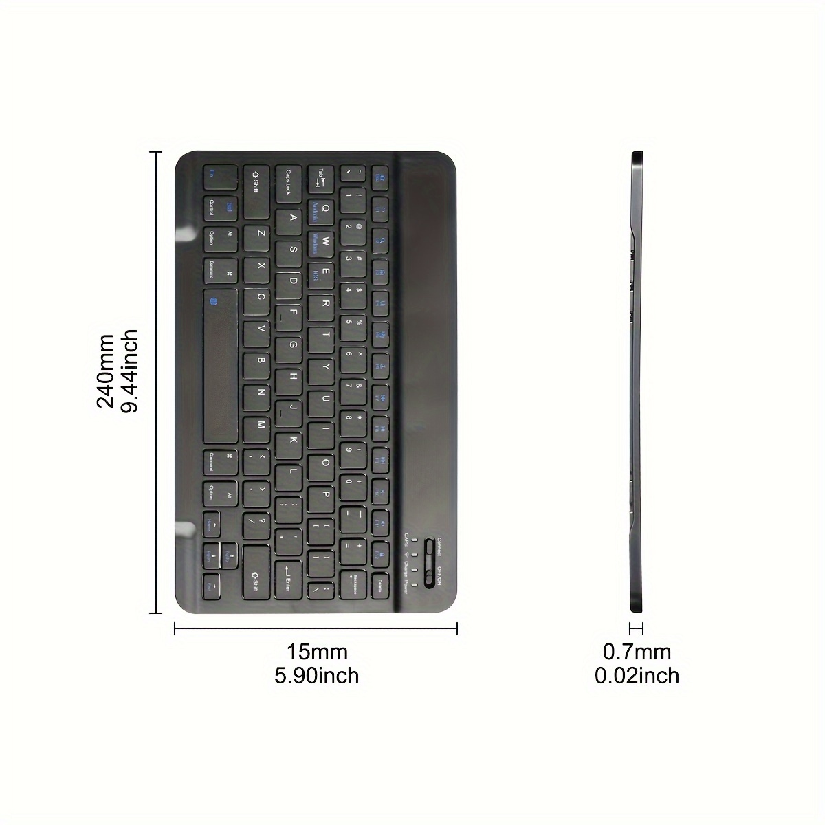 portable mini wireless 10 inch keyboard suitable for ipad ipad pro ipad mini ipad air rechargeable ultra thin wireless keyboard suitable for iphone samsung tablet smartphone for ios android windows details 0