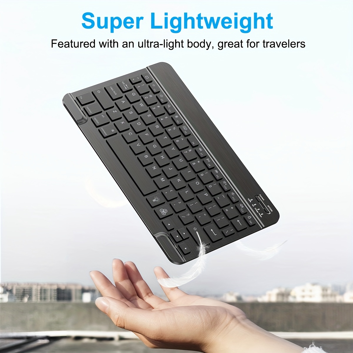 portable mini wireless 10 inch keyboard suitable for ipad ipad pro ipad mini ipad air rechargeable ultra thin wireless keyboard suitable for iphone samsung tablet smartphone for ios android windows details 4