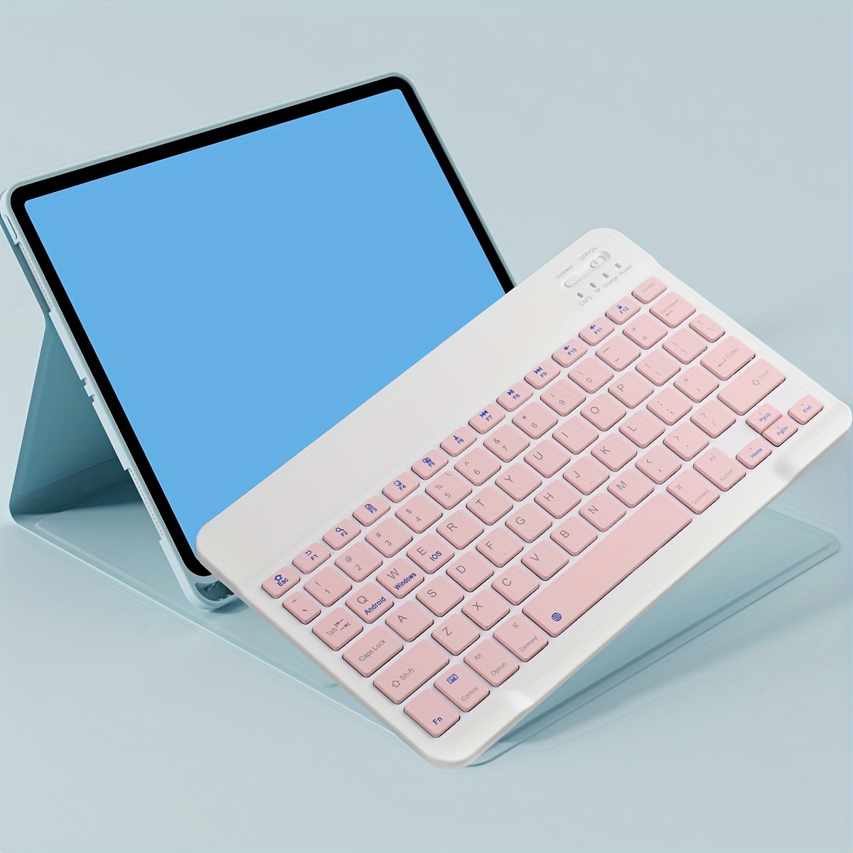 portable mini wireless 10 inch keyboard suitable for ipad ipad pro ipad mini ipad air rechargeable ultra thin wireless keyboard suitable for iphone samsung tablet smartphone for ios android windows details 7