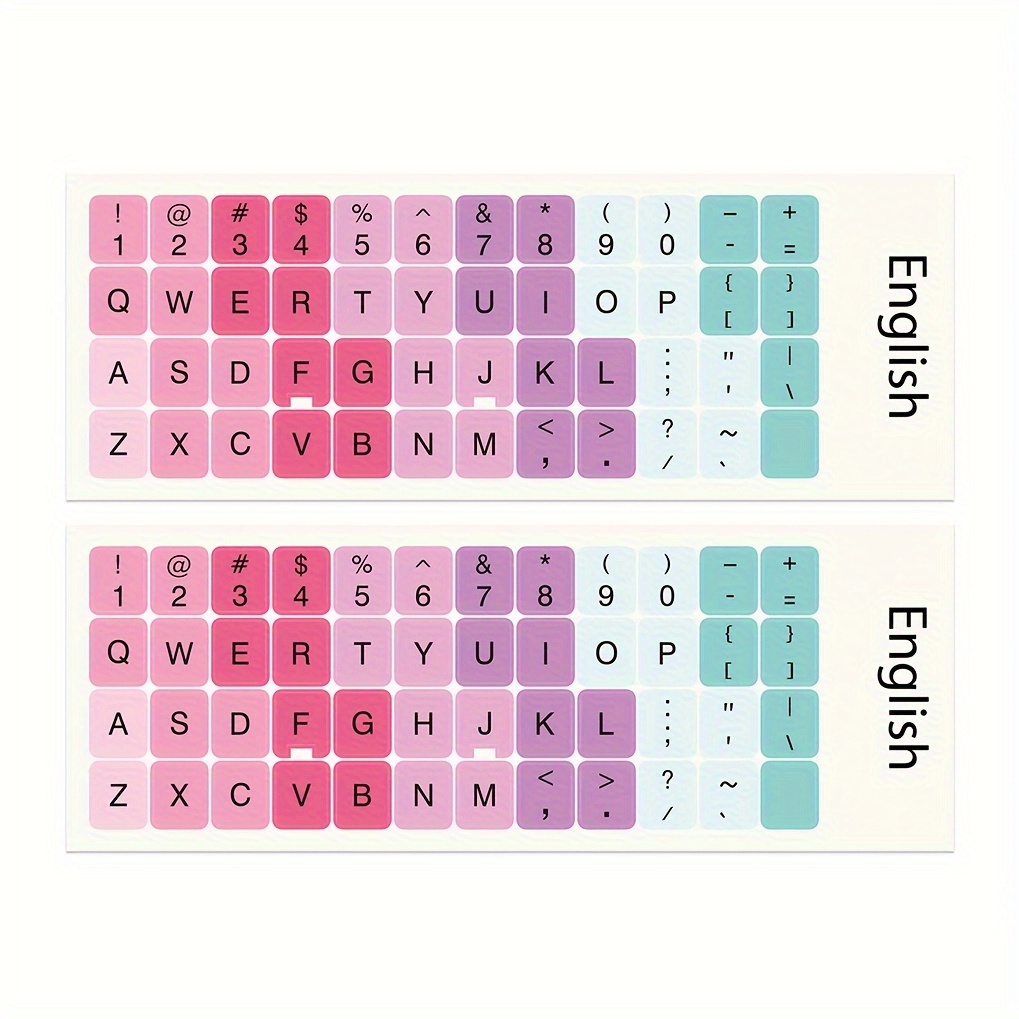 2pcs colorful universal keyboard stickers computer keyboard replacement decals keyboard letter stickers strong adhesive non falling details 2