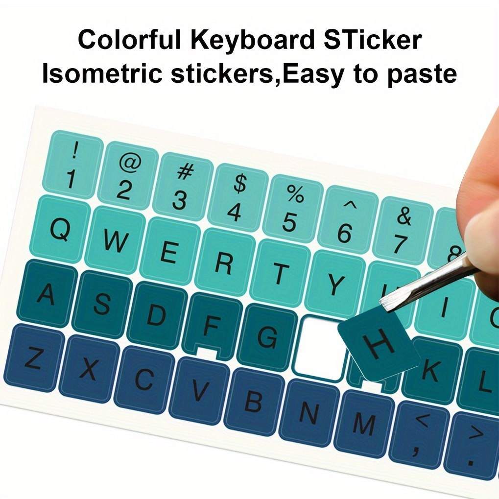 2pcs colorful universal keyboard stickers computer keyboard replacement decals keyboard letter stickers strong adhesive non falling details 4