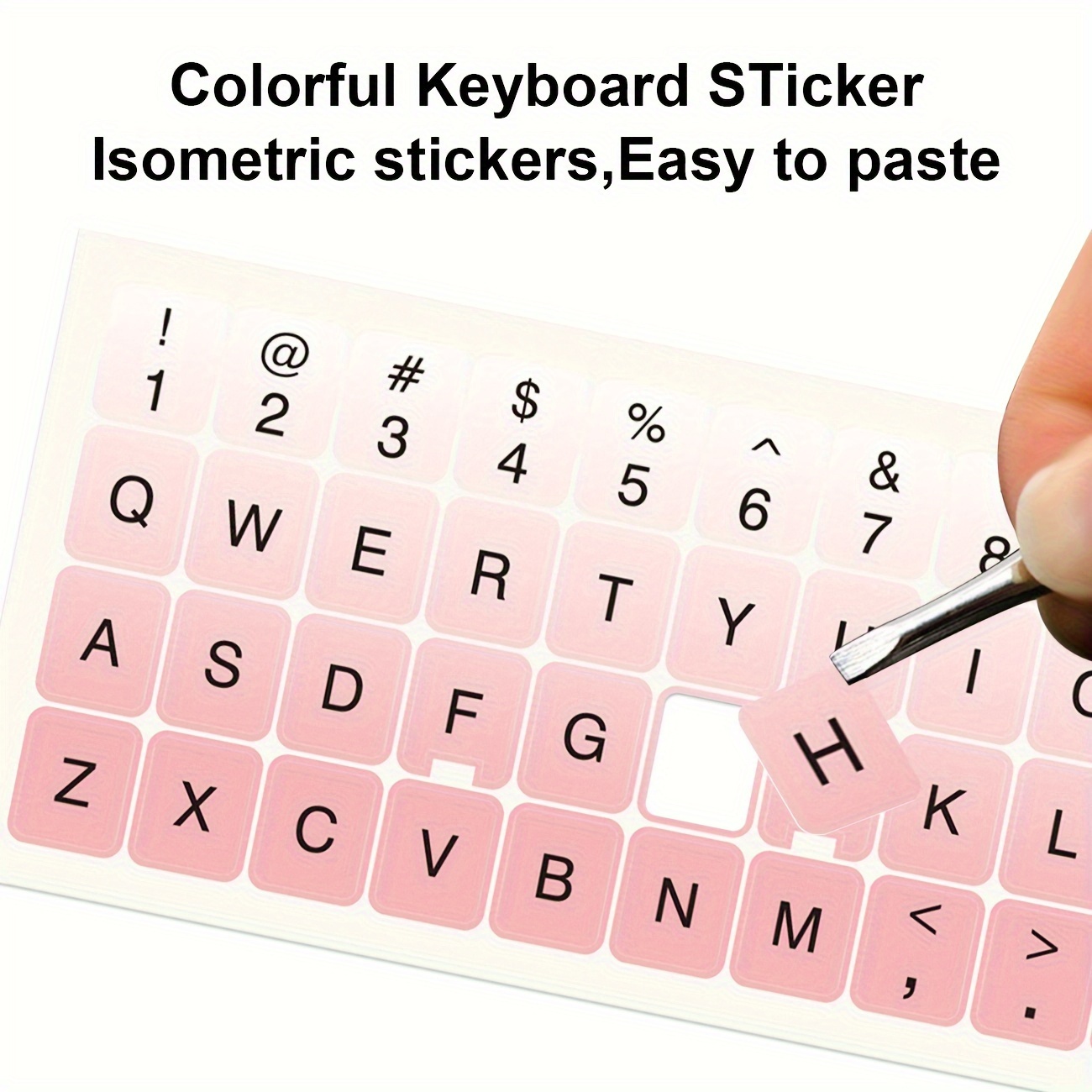 2pcs colorful universal keyboard stickers computer keyboard replacement decals keyboard letter stickers strong adhesive non falling details 5