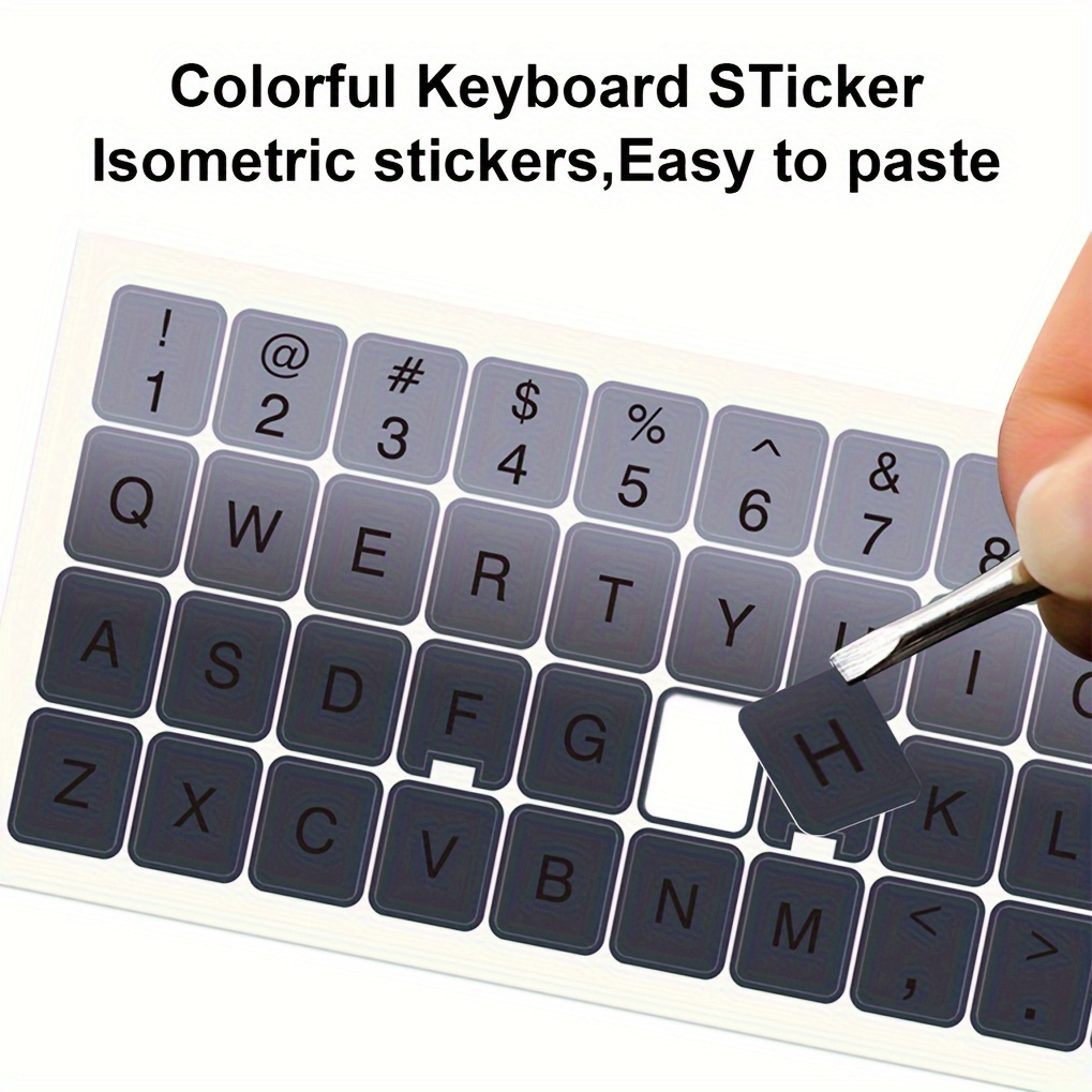 2pcs colorful universal keyboard stickers computer keyboard replacement decals keyboard letter stickers strong adhesive non falling details 6