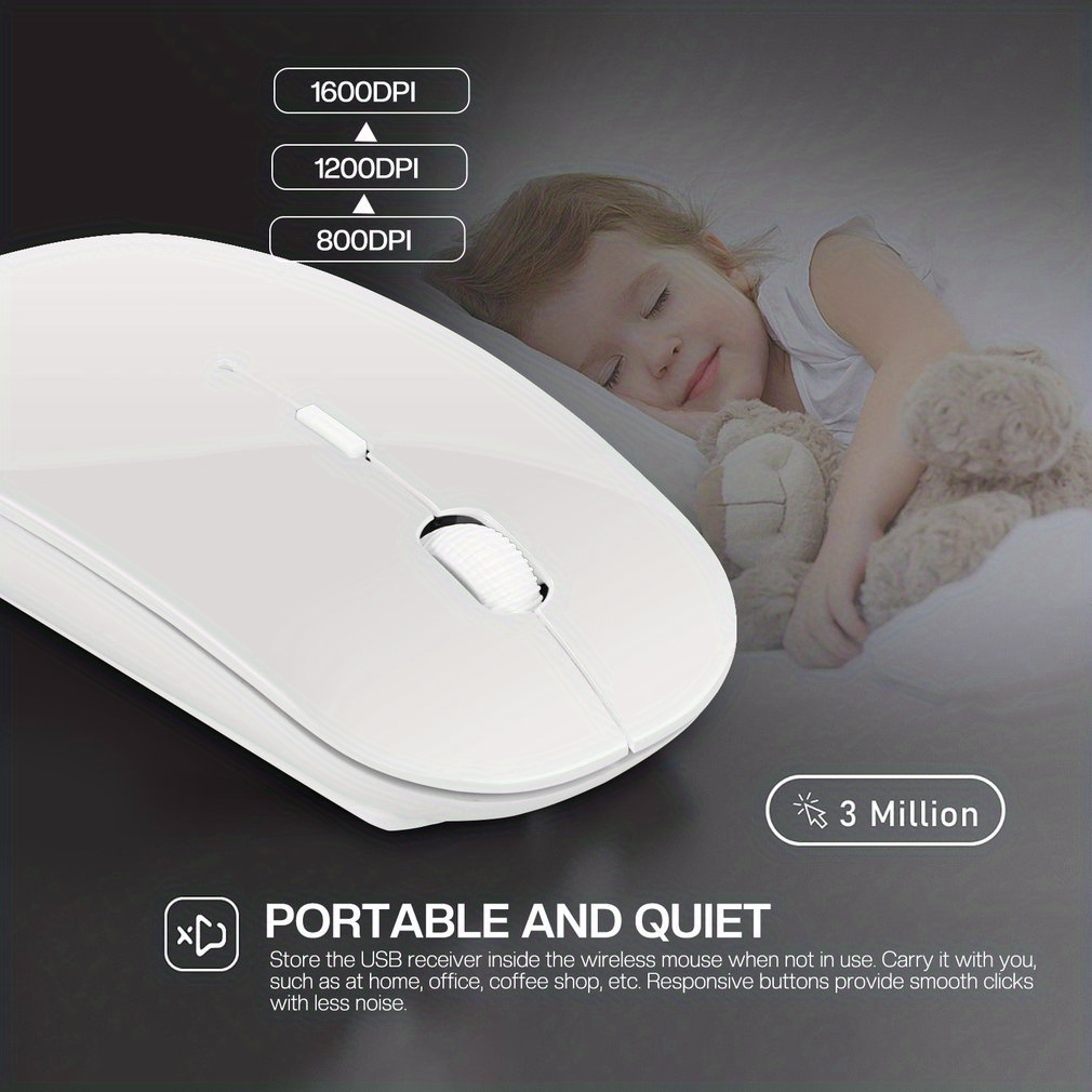 2 4g wireless mouse for ipad samsung lenovo android windows tablet battery wireless mouse for laptop gift for birthday easter boy girlfriend details 0