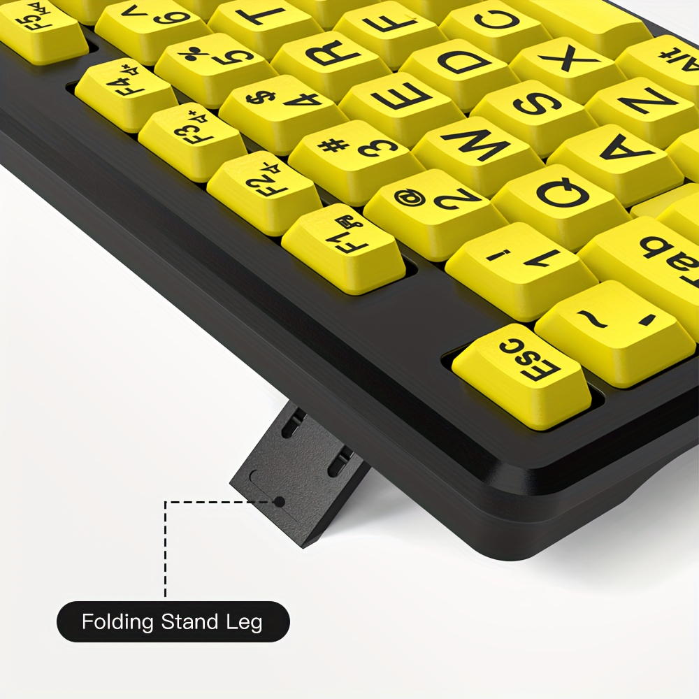 usb wired large character yellow keyboard suitable for elderly people with presbyopia for office and home use details 3