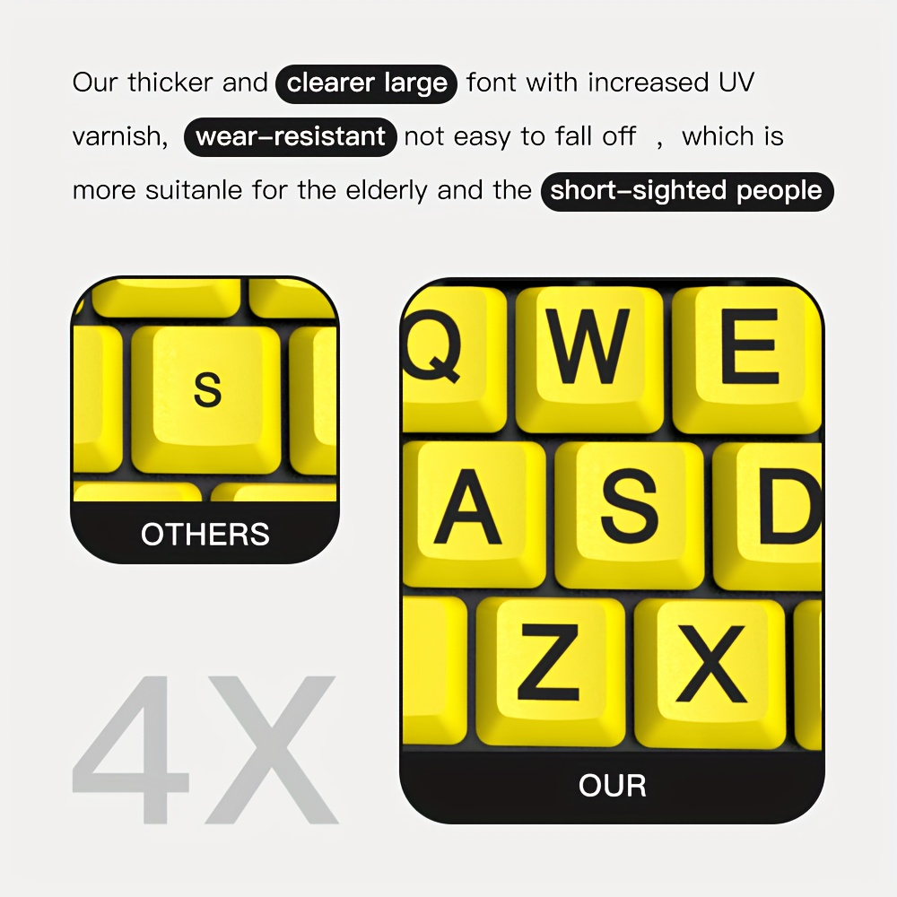 usb wired large character yellow keyboard suitable for elderly people with presbyopia for office and home use details 4