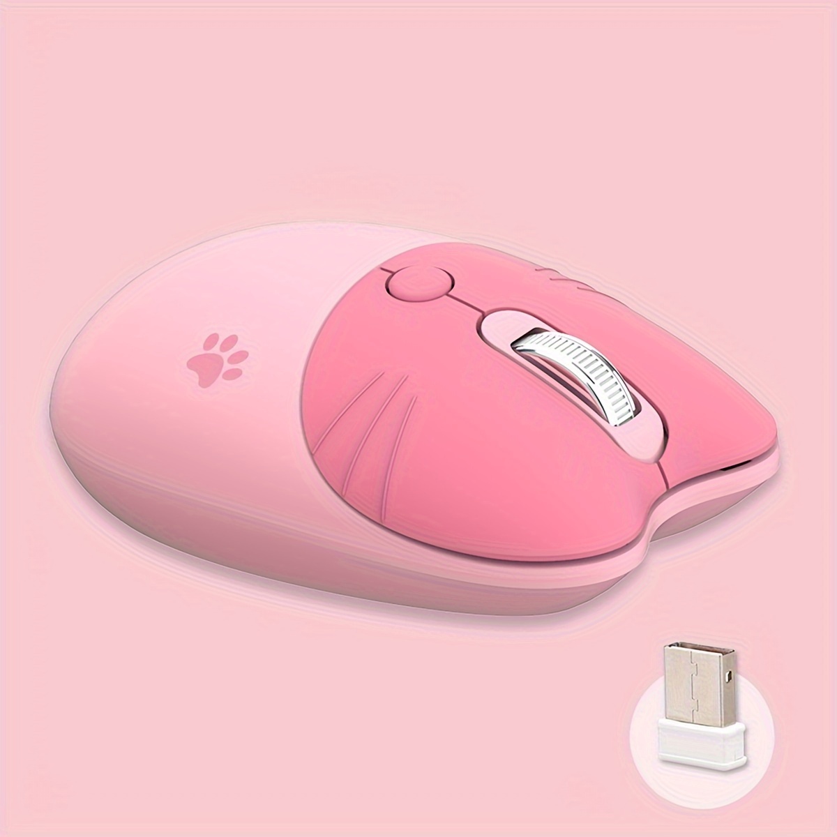 cat cartoon print wireless silent mouse details 6