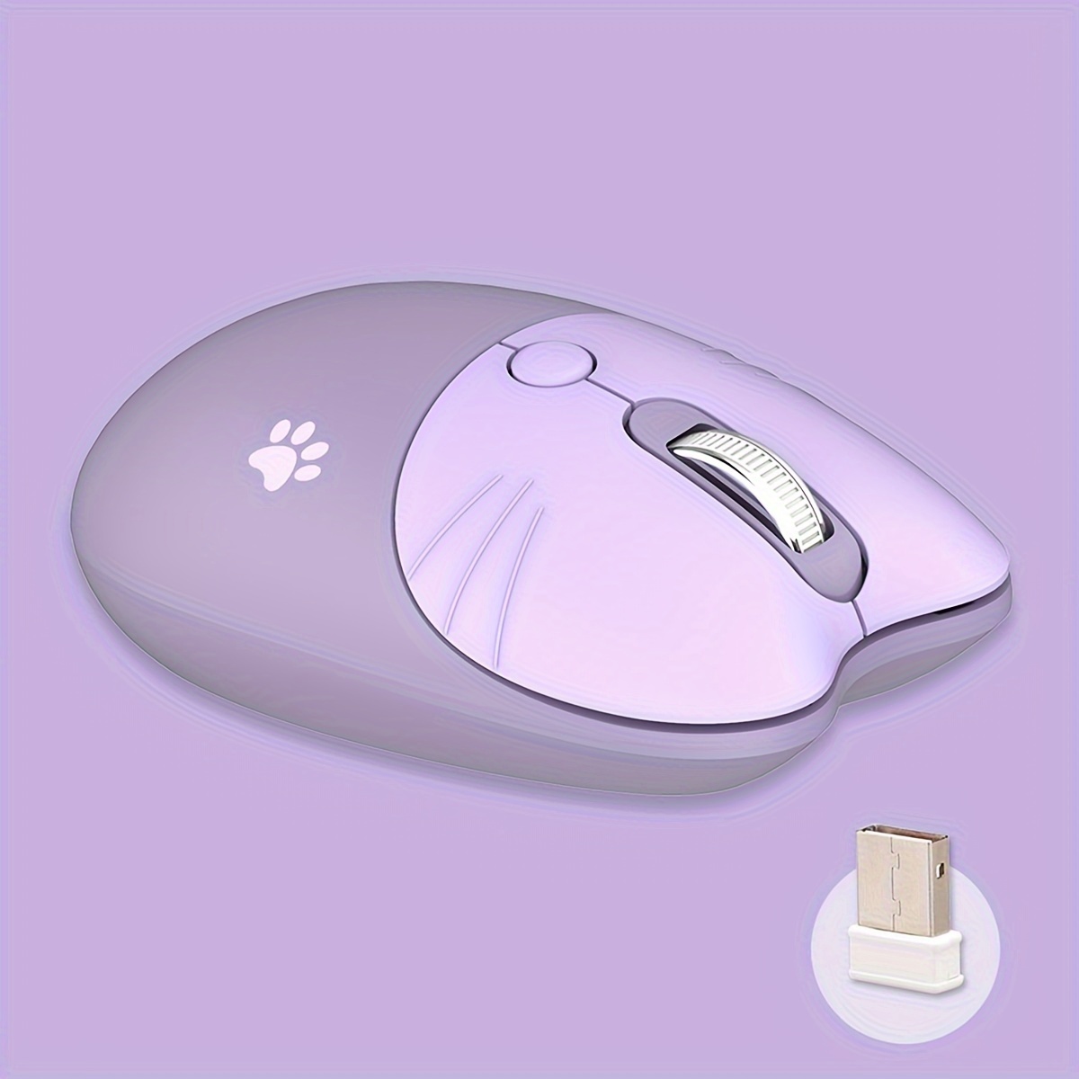 cat cartoon print wireless silent mouse details 8