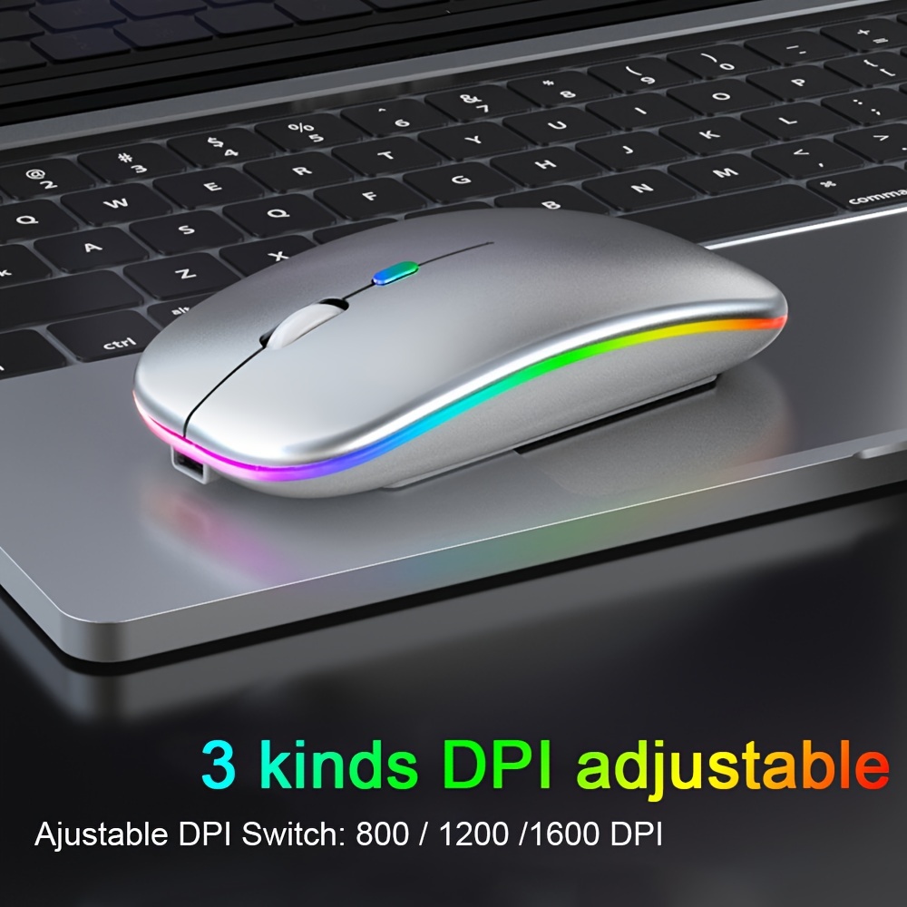 for laptop pc, rechargeable wireless mouse computer mouse ergonomic usb mouse silent mouse with backlight rgb mice for laptop pc details 4