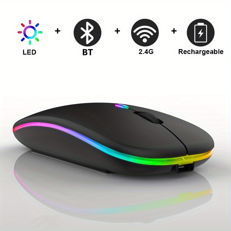 rechargeable 5 2 bt wireless mouse compatible with macbook air xiaomi pro mouse matebook laptop ipad tablet matepad details 0