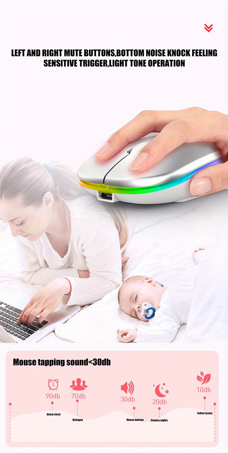 rechargeable 5 2 bt wireless mouse compatible with macbook air xiaomi pro mouse matebook laptop ipad tablet matepad details 6