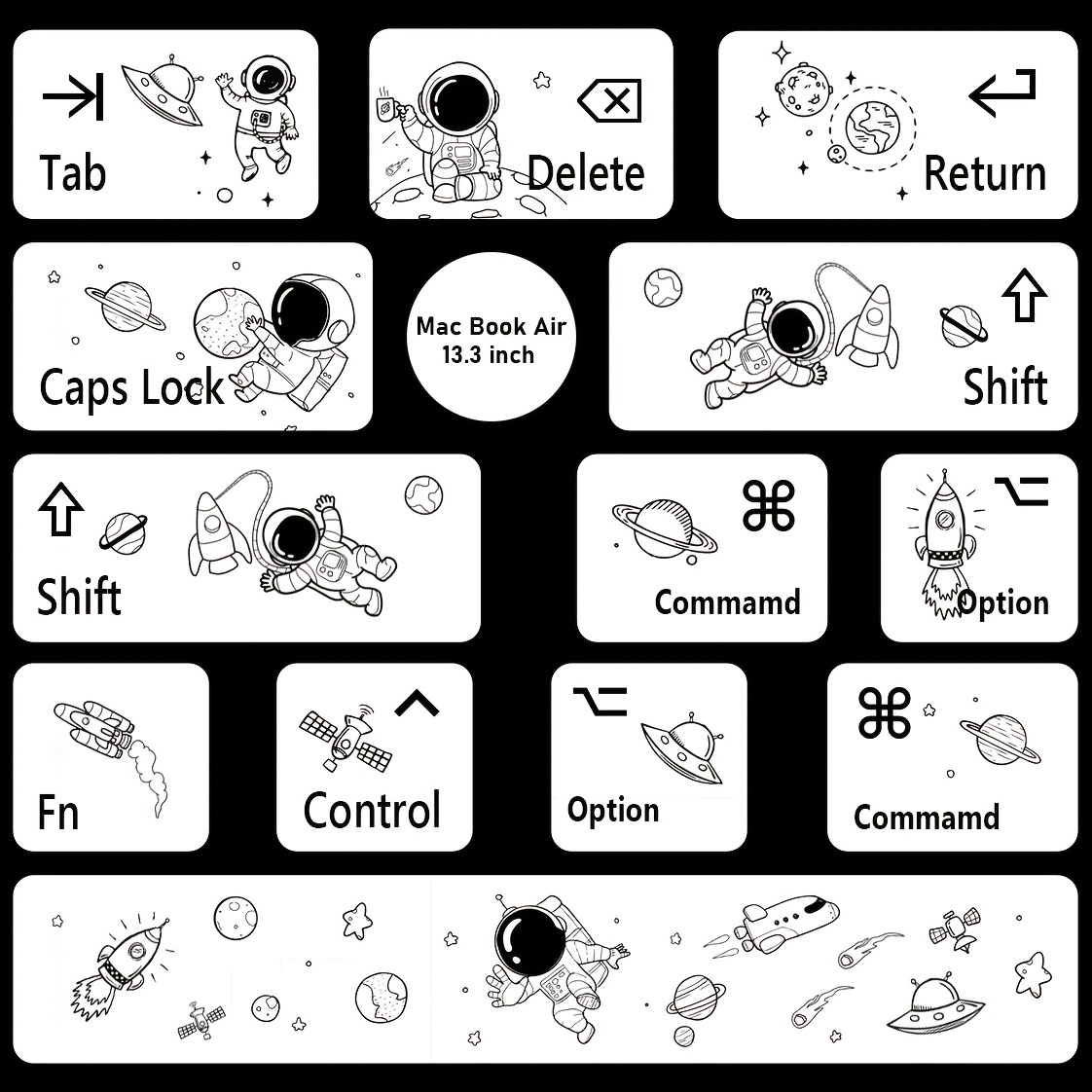 partial keyboard sticker suitable for apple computer macbook air details 8