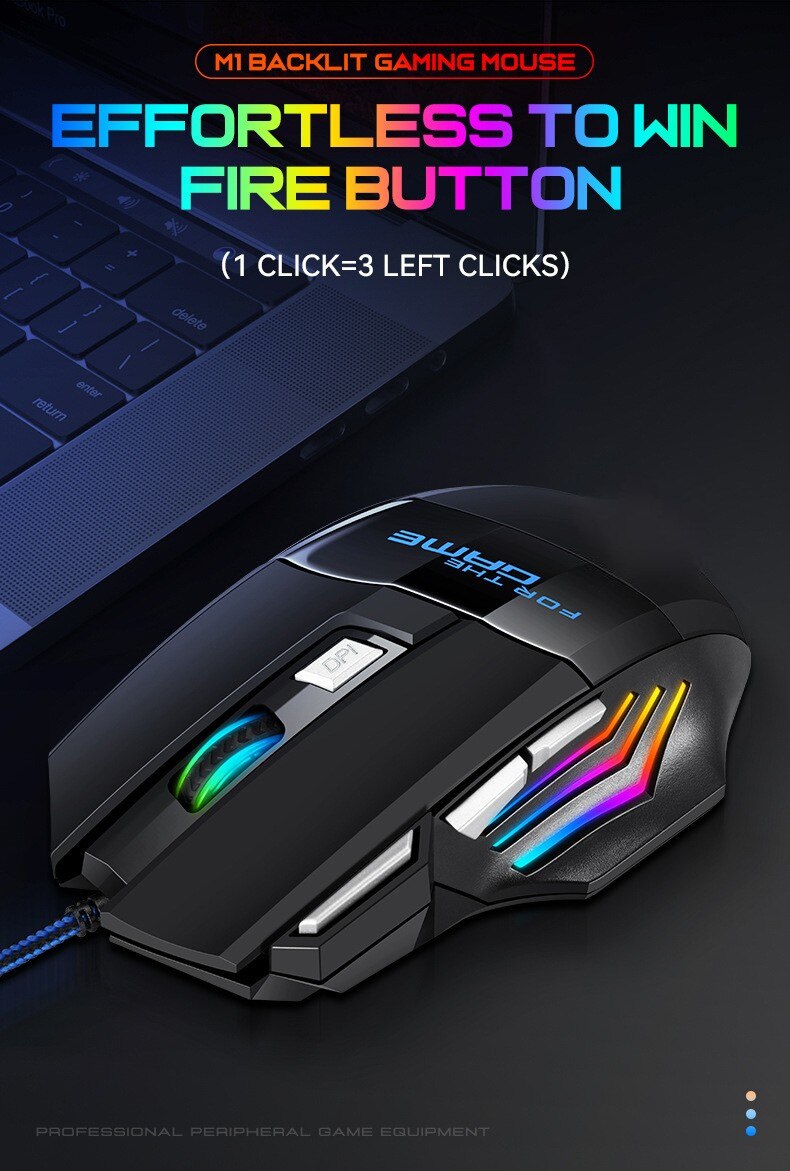 1pc new hyperspeed usb gaming mouse rgb backlit ergonomic gaming mice 7d esports wired mouse for laptop pc gamer details 0